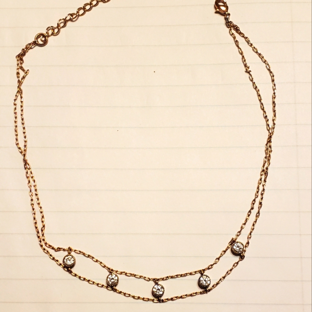 Chloe and Isabel Rose Gold rhinestone choker